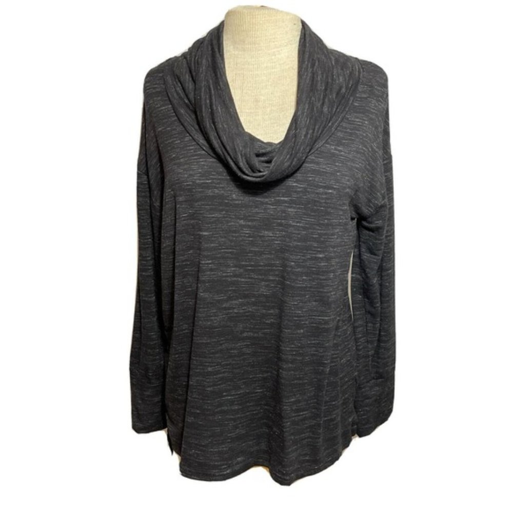 TAHARI Misses M Cowl Neck Knit Top Rayon Spandex Polyester Black